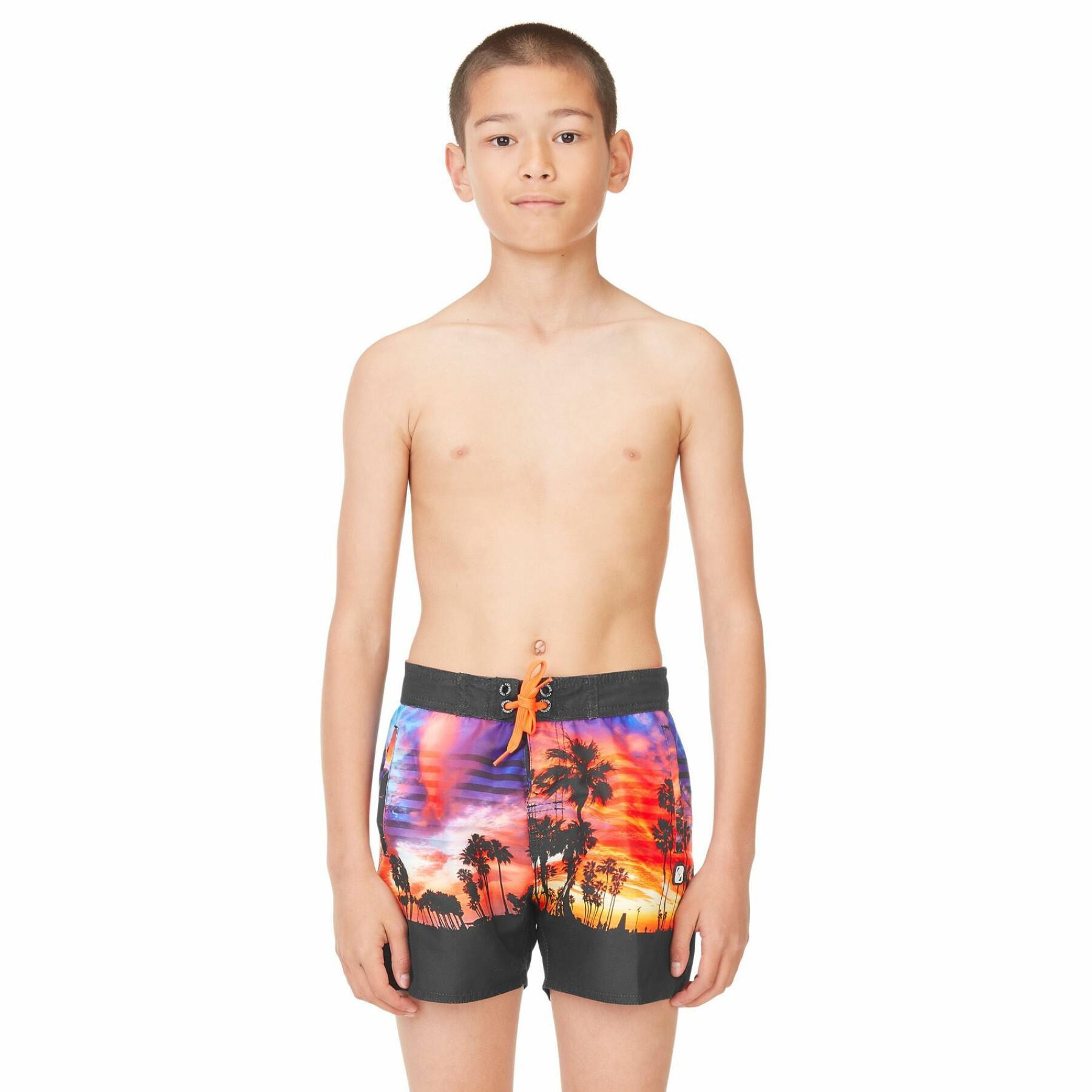 Pantaloncini da bagno corti con cintura semi-foderata per bambini Freegun California