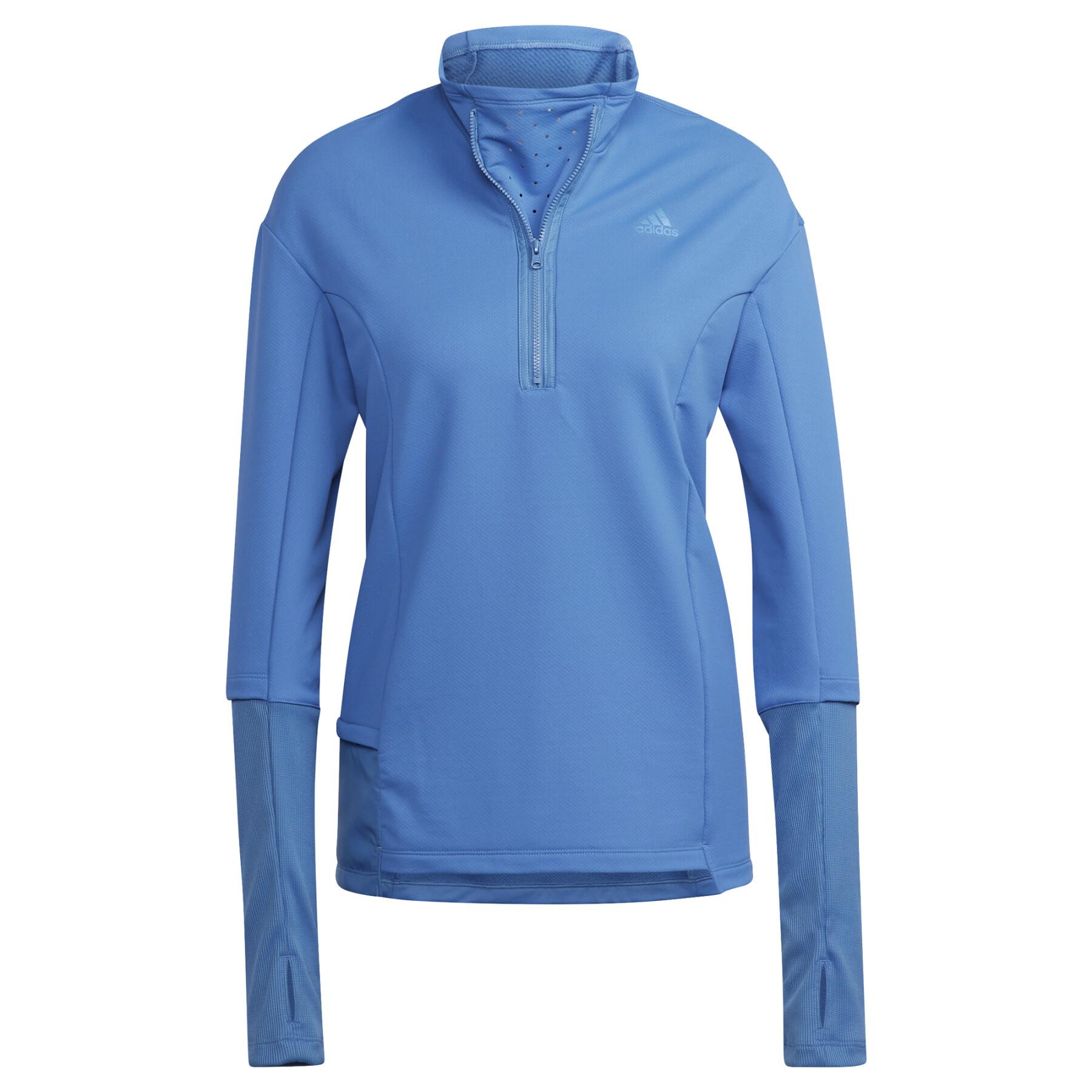 Felpa donna adidas COLD.RDY Running Cover-Up